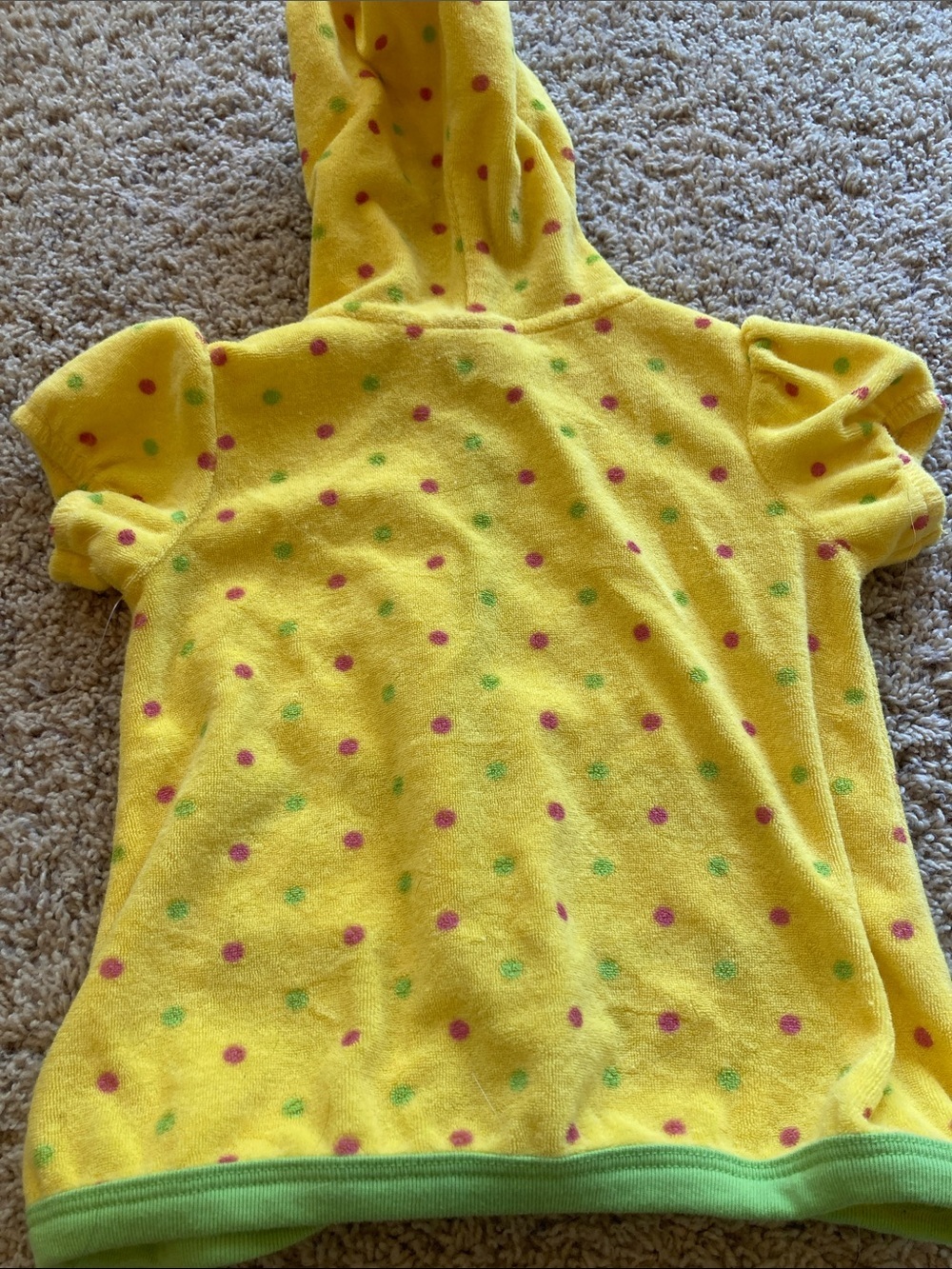 Kids Yellow Frog Hooded Swim Coverup - Picture 7 of 7